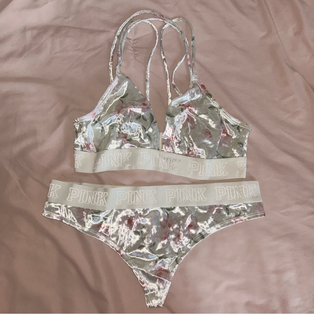 Victoria’s Secret PINK Velvet Floral 2 Piece Set